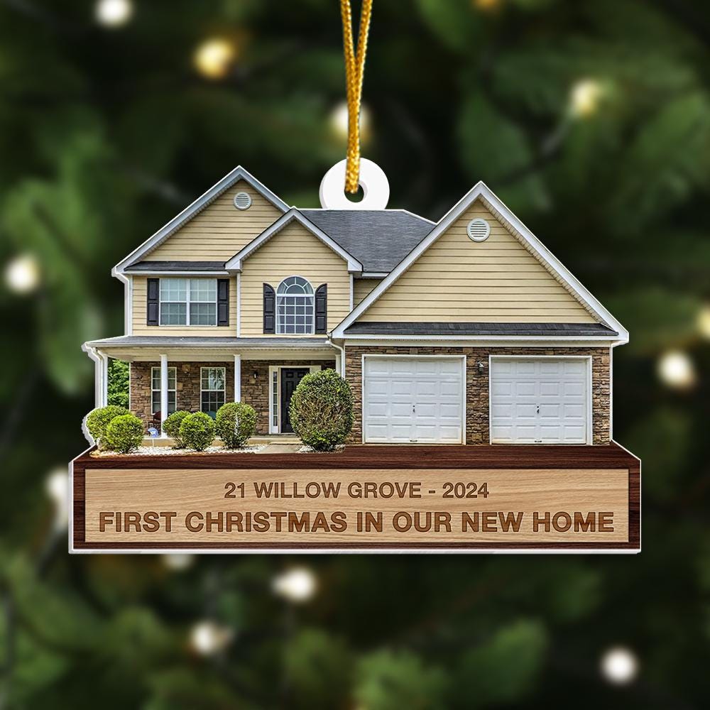 Custom House Photo Christmas Ornament, Personalized Family Ornaments, New House Customized 2024 Christmas Tree Decor, Family Xmas Gift ORNO5