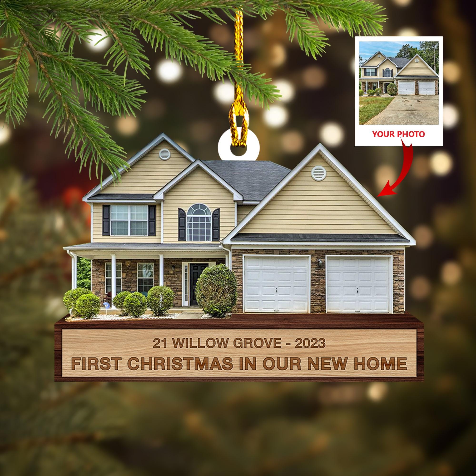 Custom House Photo Christmas Ornament, Personalized Family Ornaments, New House Customized 2024 Christmas Tree Decor, Family Xmas Gift ORNO5