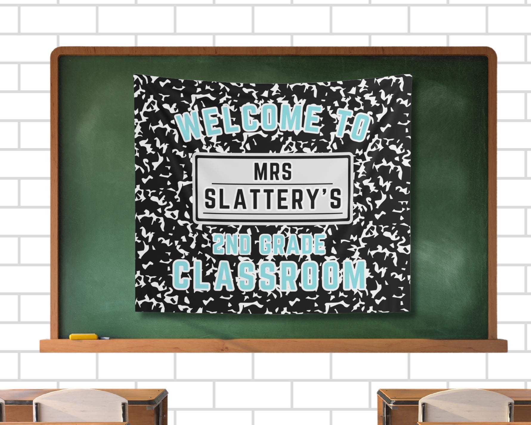 Custom Large Classroom Wall Tapestry  Gifts for Teachers, Decor for Classroom  Back To School  Composition Book, Classroom Decorations TAPES1