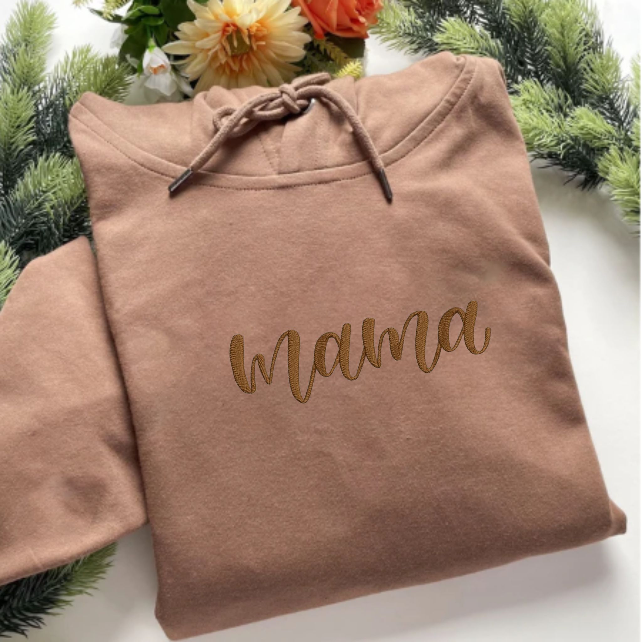 Custom Mama Embroidered Hoodie, Personalized Kid Name On The Sleeve, Gift For Mother Day's em1