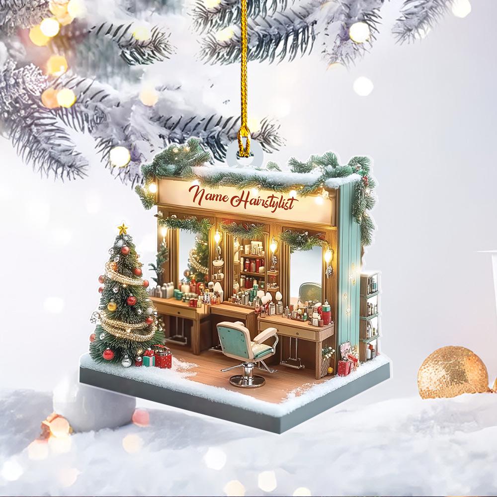 Custom Name Hairstylist Ornament, Hairstylist Christmas Ornament, Gift For Hairstylist, Hairstylist Car Ornament, Home Decor HAOR0611