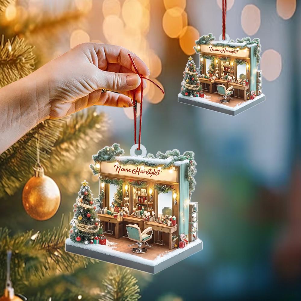 Custom Name Hairstylist Ornament, Hairstylist Christmas Ornament, Gift For Hairstylist, Hairstylist Car Ornament, Home Decor HAOR0611