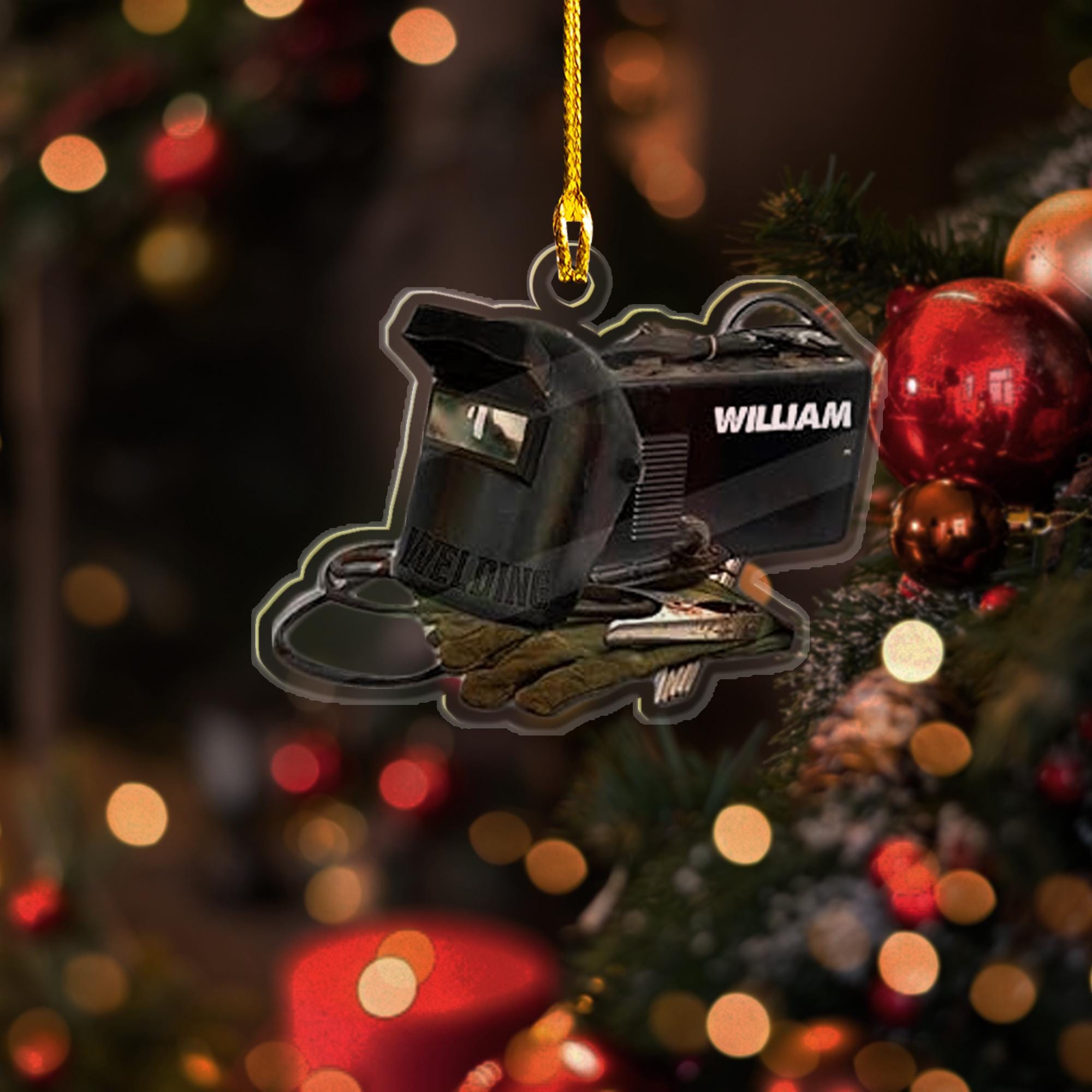 Custom Welders 2D Flat Ornament, Personalized Welder Christmas Acrylic Ornament, Welder Mask Ornament, Welder Mask Ornament ORNO5