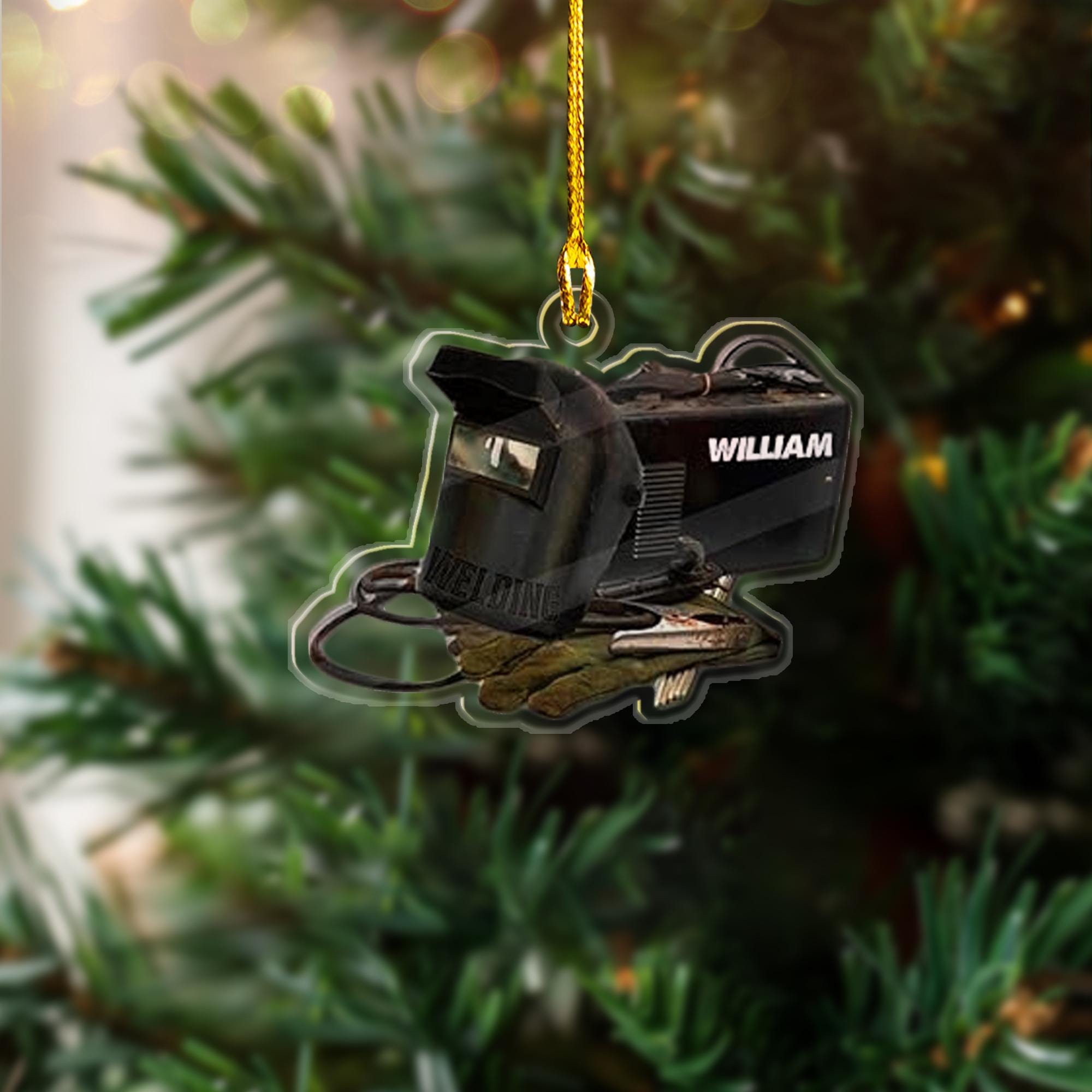 Custom Welders 2D Flat Ornament, Personalized Welder Christmas Acrylic Ornament, Welder Mask Ornament, Welder Mask Ornament ORNO5