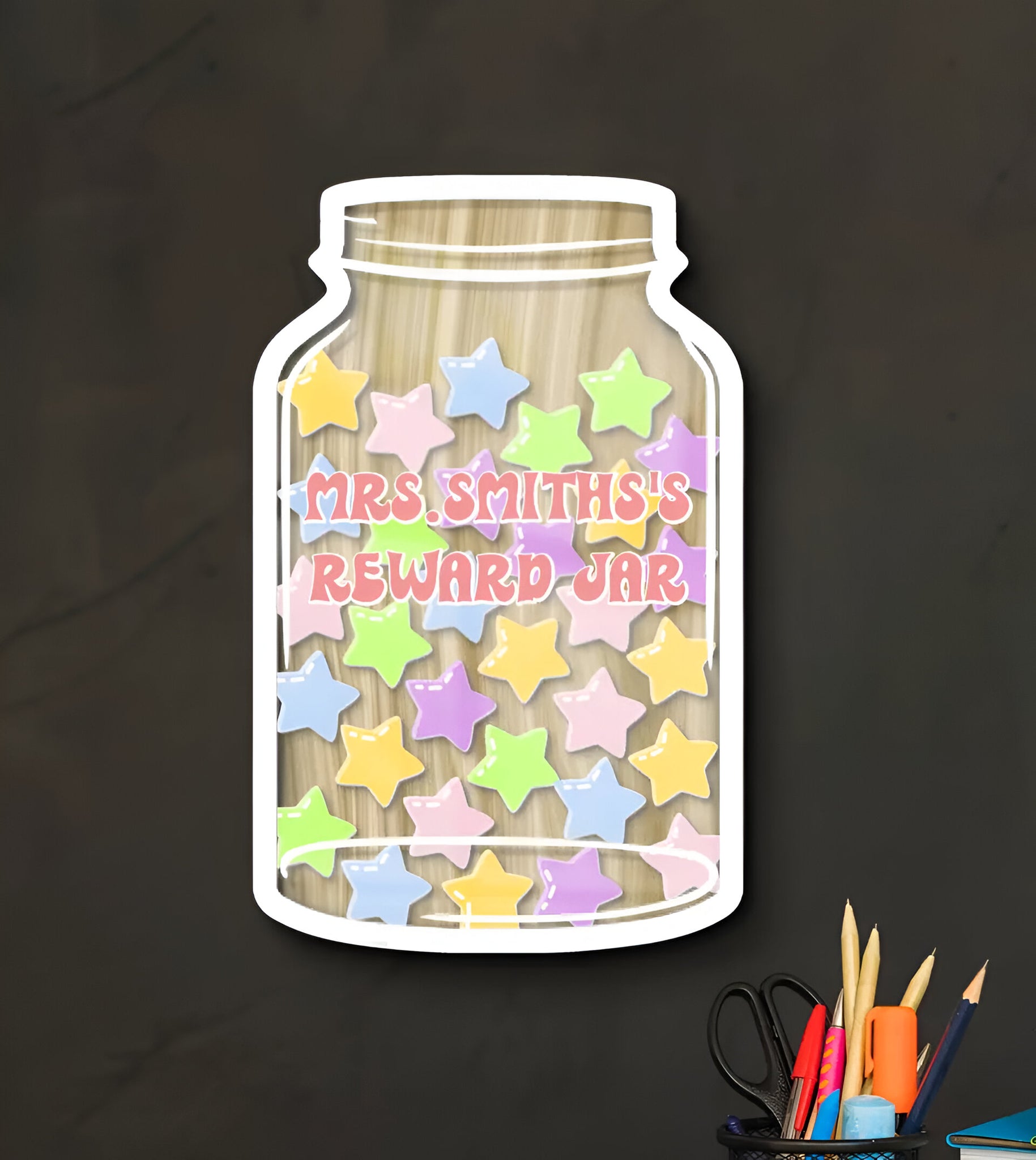 Custom Magnetic Star Reward Jar For Classroom- Motivational Goal Tracker for Kids & Adults - Educational Tool for Teachers & Parents Rejar