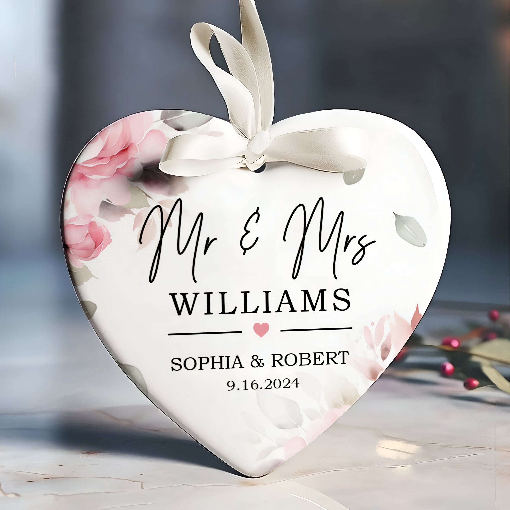 Custom First Christmas Married Ornament, Mr Mrs Ornament, Personalized Wedding Gift, Newlywed Christmas Gift, Our First Christmas Ornament CY05-12 ORN2509