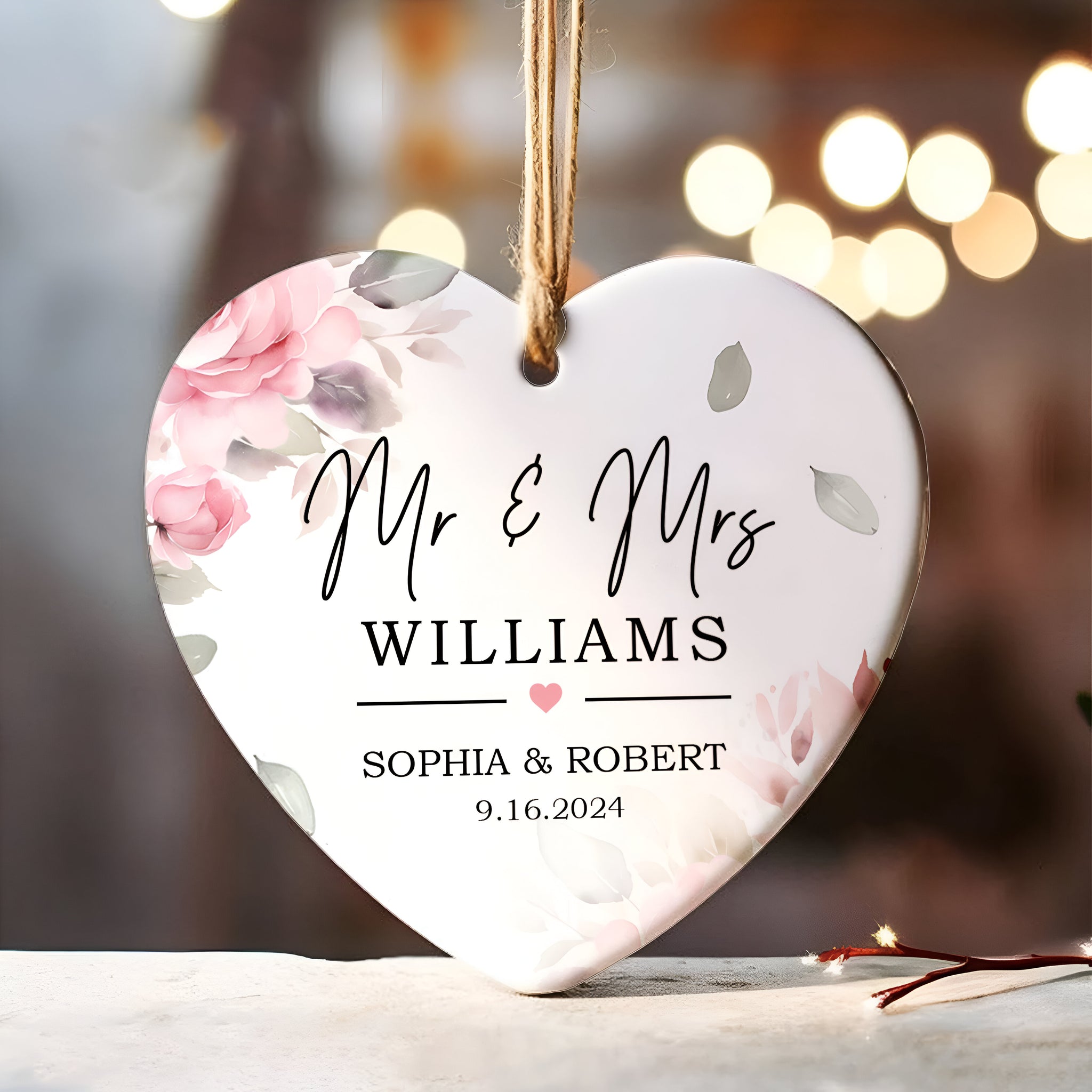 Custom First Christmas Married Ornament, Mr Mrs Ornament, Personalized Wedding Gift, Newlywed Christmas Gift, Our First Christmas Ornament CY05-12 ORN2509