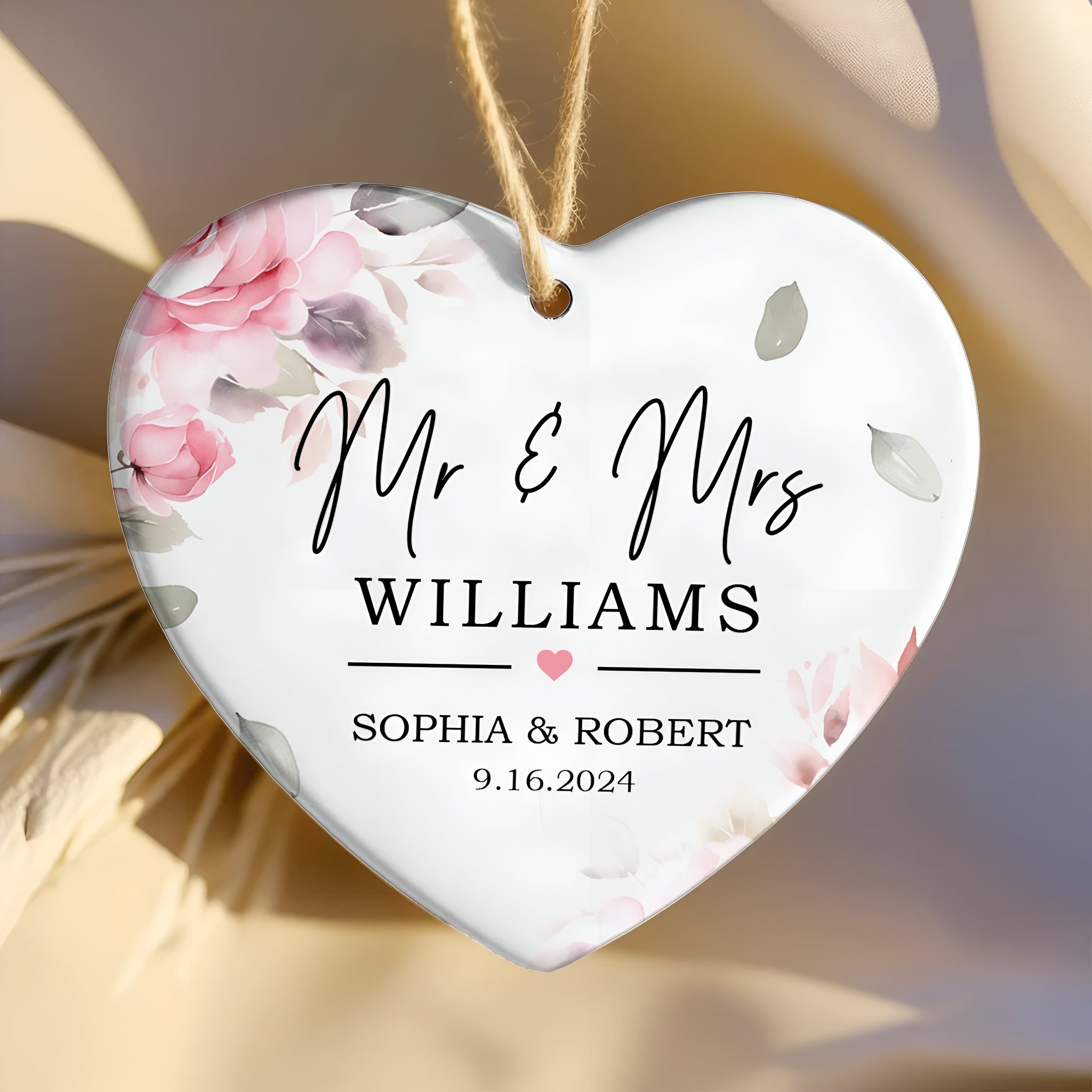 Custom First Christmas Married Ornament, Mr Mrs Ornament, Personalized Wedding Gift, Newlywed Christmas Gift, Our First Christmas Ornament CY05-12 ORN2509