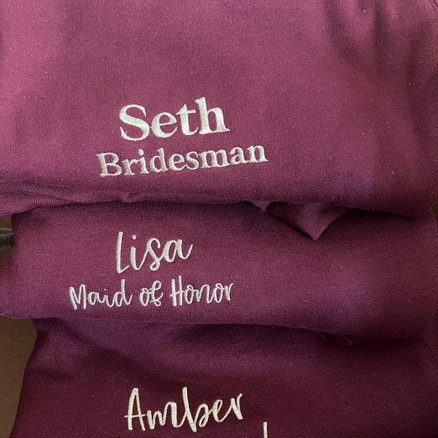 Custom Embroidered Sweatshirts, Hoodie - Personalized Crewnecks Wedding Gifts for Couple em3