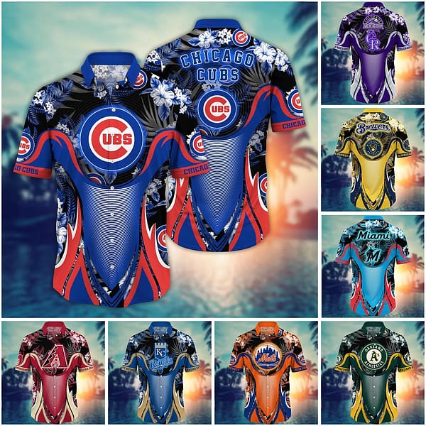 Customize Flower MLB Hawaii Shirt And Tshirt For Fans Music Festivals Aloha Shirt hacus1