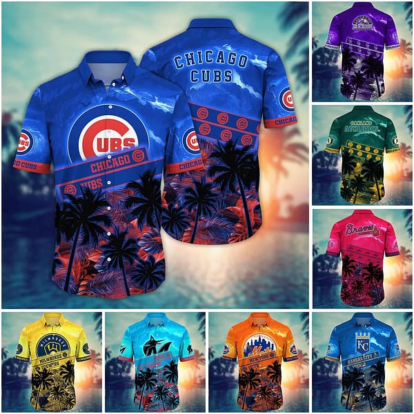 Customize Flower MLB Hawaii Shirt And Tshirt For Fans Sunbathe Aloha Shirt hacus1