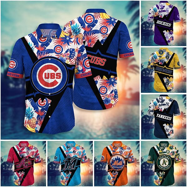 Customize Flower MLB Hawaii Shirt And Tshirt For Fans Sunlight Aloha Shirt hacus1