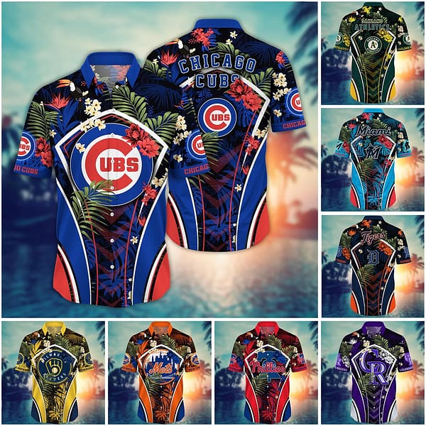 Customize Flower MLB Hawaii Shirt And Tshirt For Fans Tropical Aloha Shirt hacus1