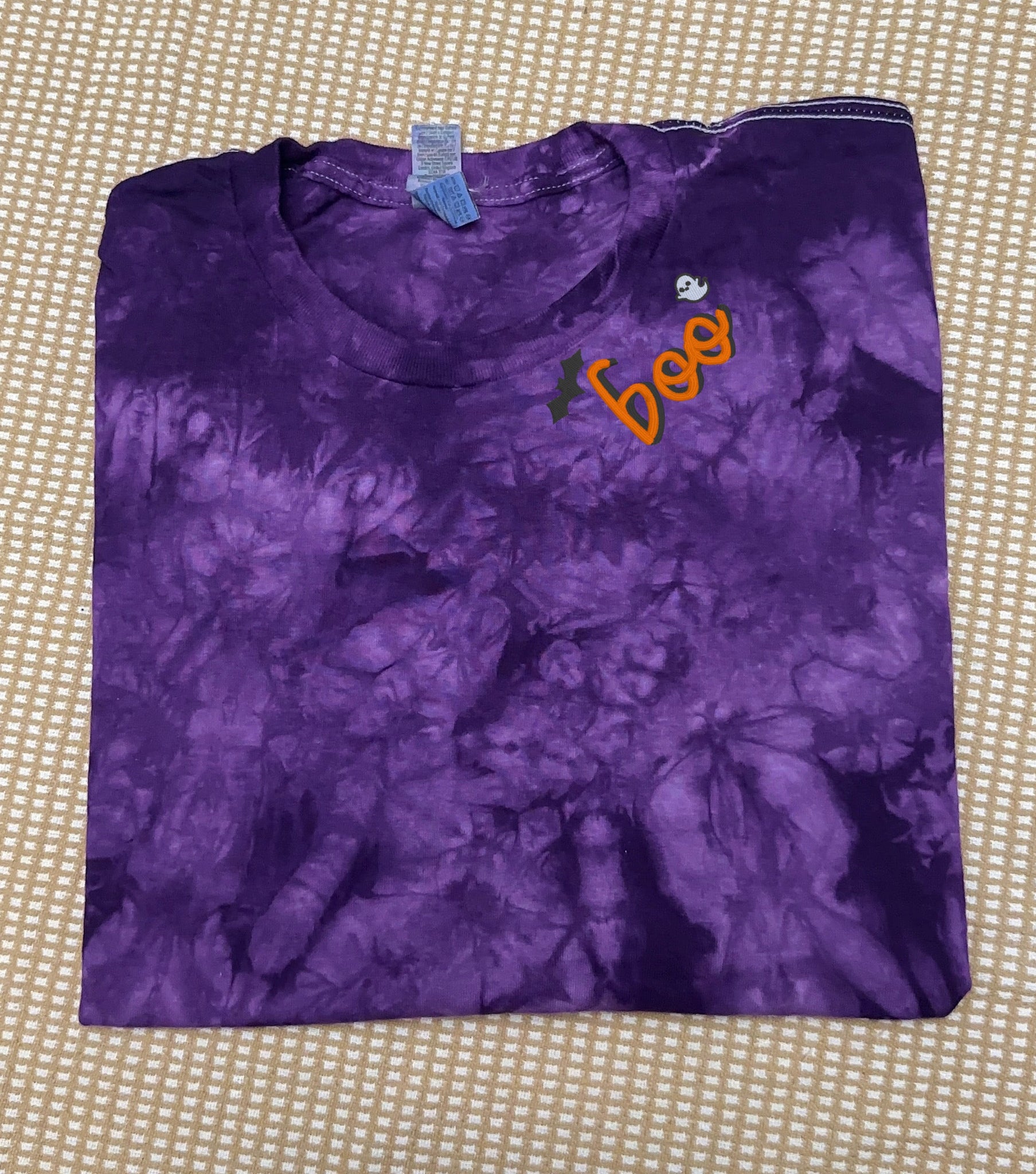 Cute boo ghost bat embroidered minimalist Halloween spooky season Comfort Colors shirt EMHA2608