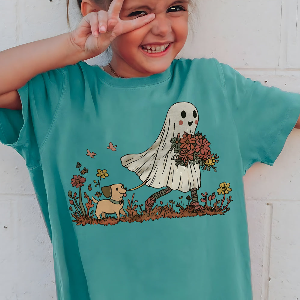 Cute dog mom T-shirt, Halloween dog T-shirt, retro halloween T-shirt, Ghost T-shirt, Ghost dog T-shirt, cute halloween T-shirt