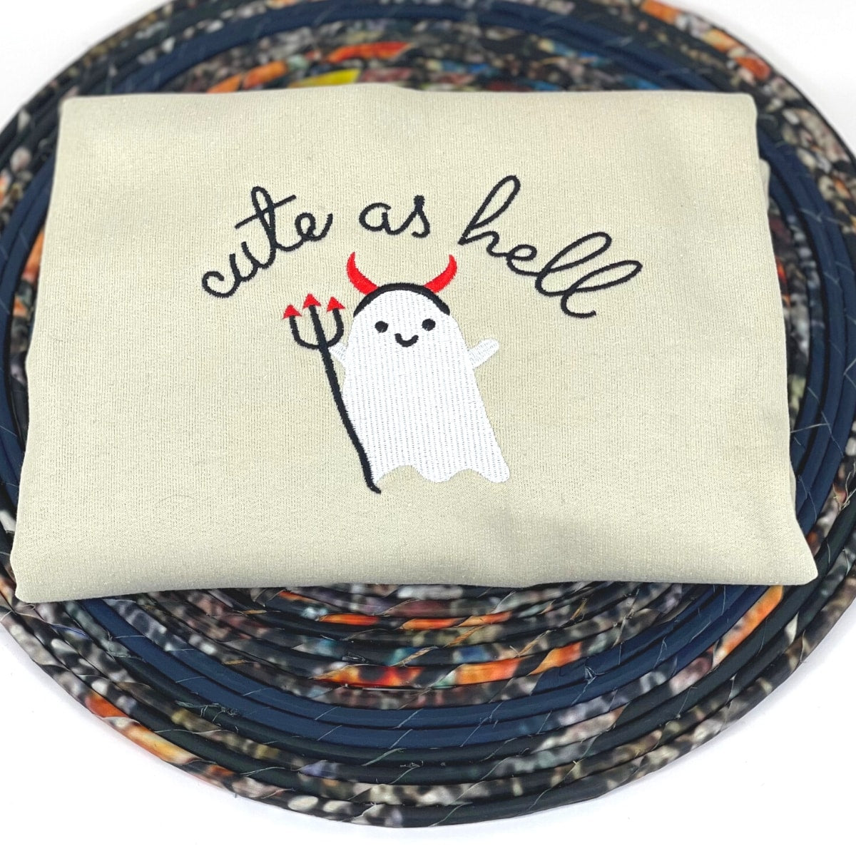 Cute Halloween Sweatshirts, Cute As Hell Embroidered Hoodie EMHA2608