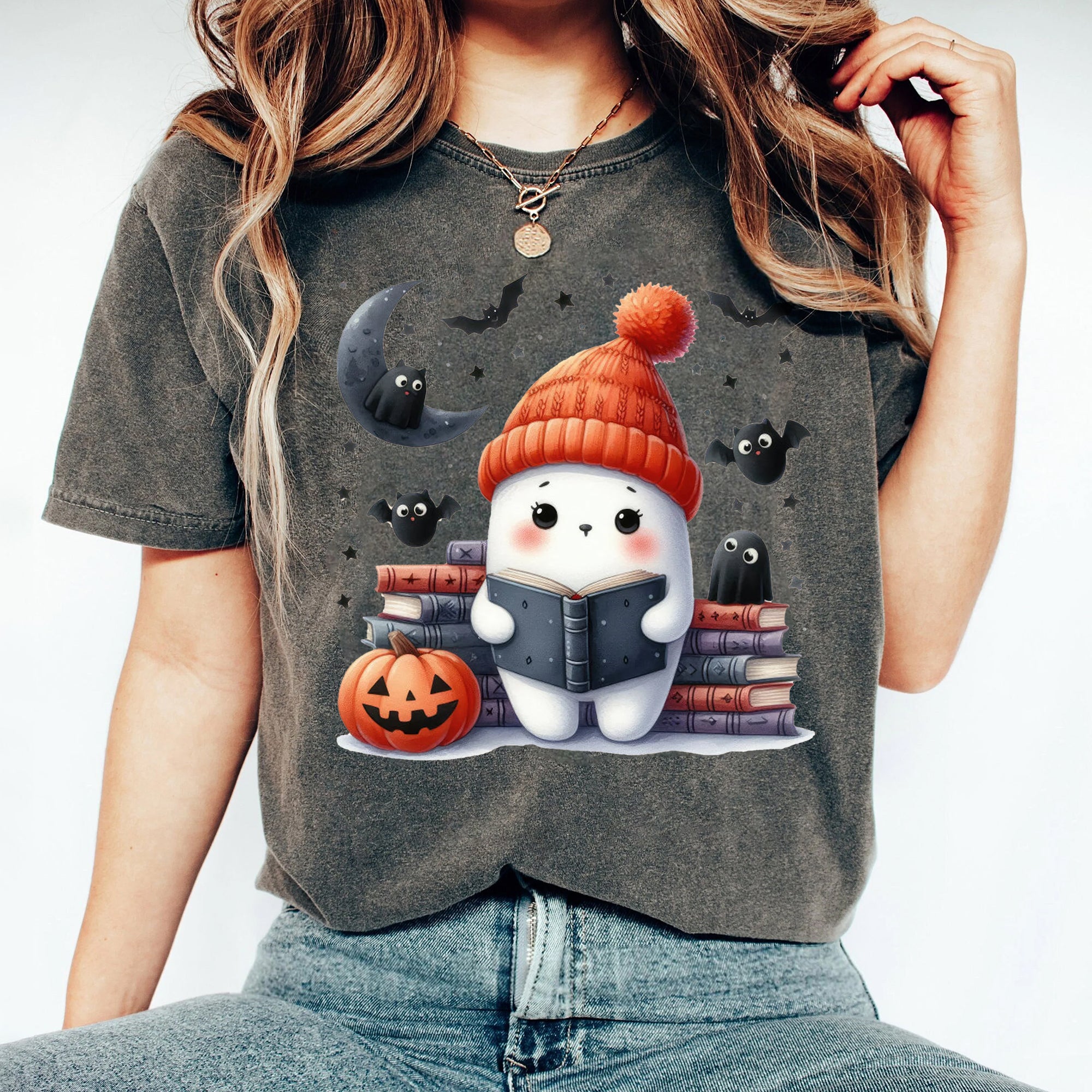 Halloween Ghost Shirt, Cute Ghost Shirt, Womens Halloween Shirt, Cute Fall Shirt, Spooky Season Shirt HW2507 13