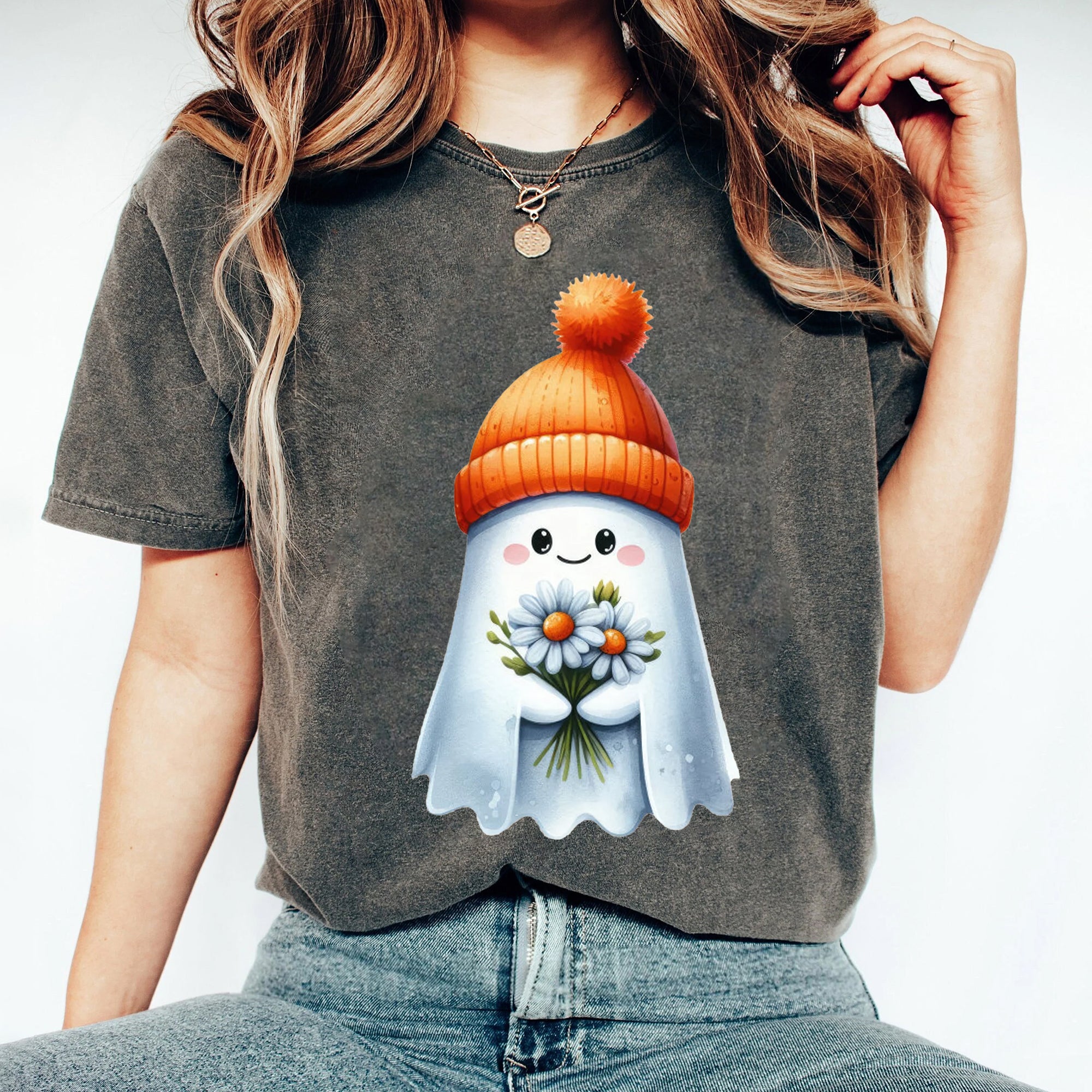 Halloween Ghost Shirt, Cute Ghost Shirt, Womens Halloween Shirt, Cute Fall Shirt, Spooky Season Shirt HW2507 15