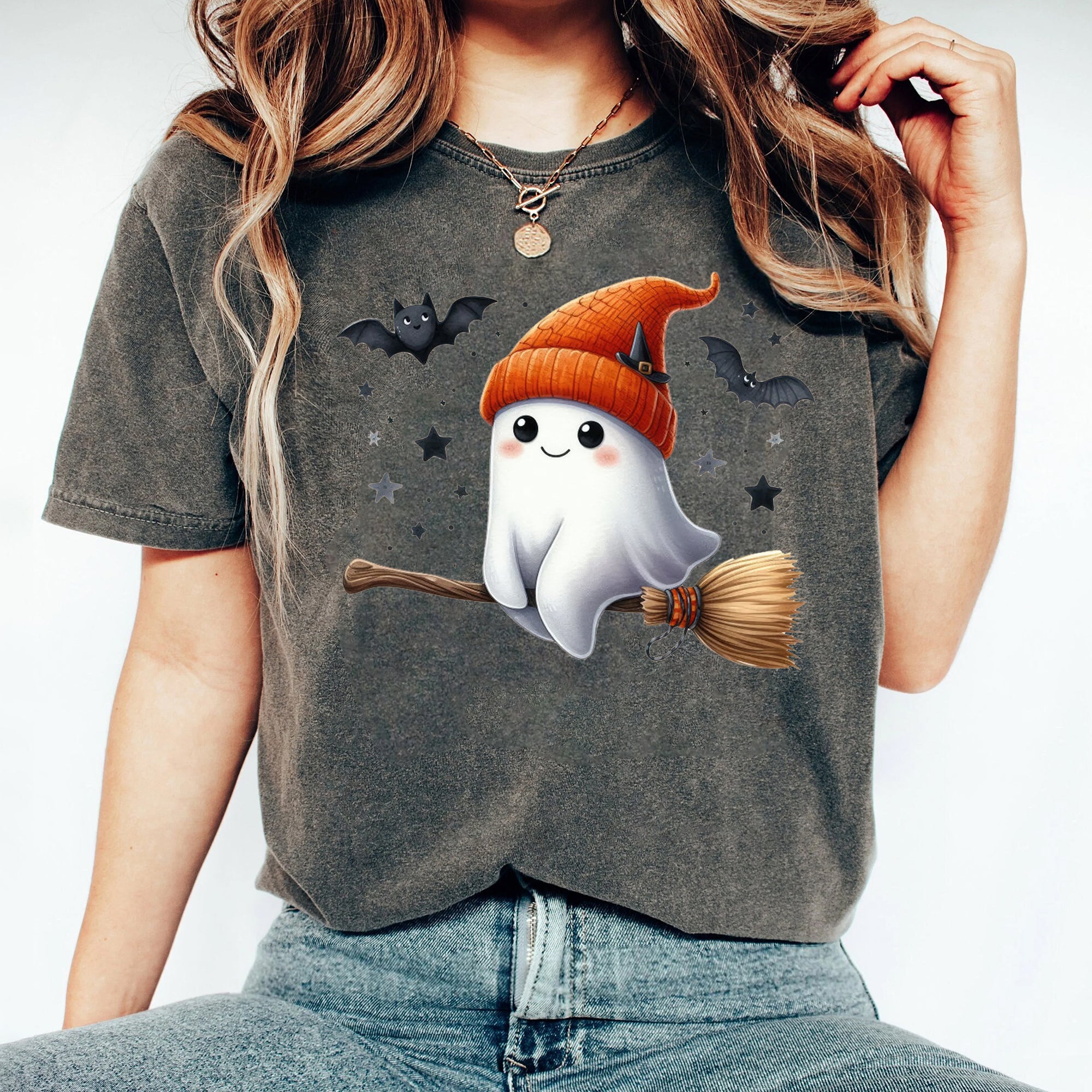 Halloween Ghost Shirt, Cute Ghost Shirt, Womens Halloween Shirt, Cute Fall Shirt, Spooky Season Shirt HW2507 07