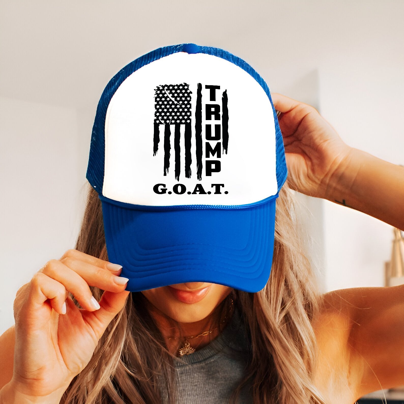 Trump Goat Embroidered Hat Trucker Hat #34 Tu4