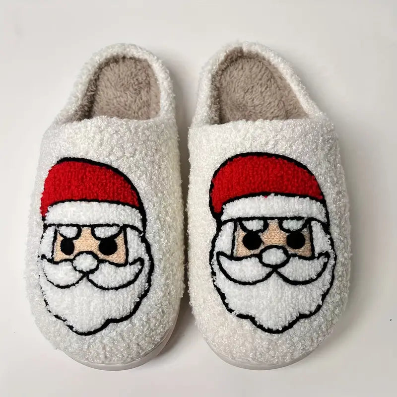 Christmas Santa Claus And Halloween Pattern Home Slippers Soft Plush Cozy House Slippers Anti-skid Slip-on Shoes Indoor For Men Winter Shoes SL0808 12