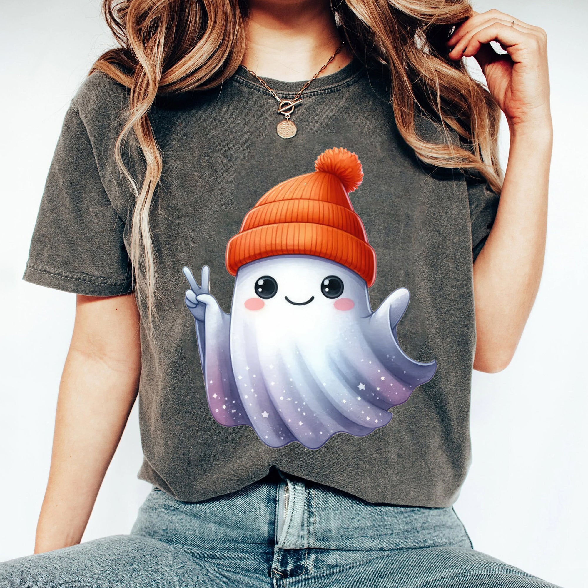Halloween Ghost Shirt, Cute Ghost Shirt, Womens Halloween Shirt, Cute Fall Shirt, Spooky Season Shirt HW2507 06