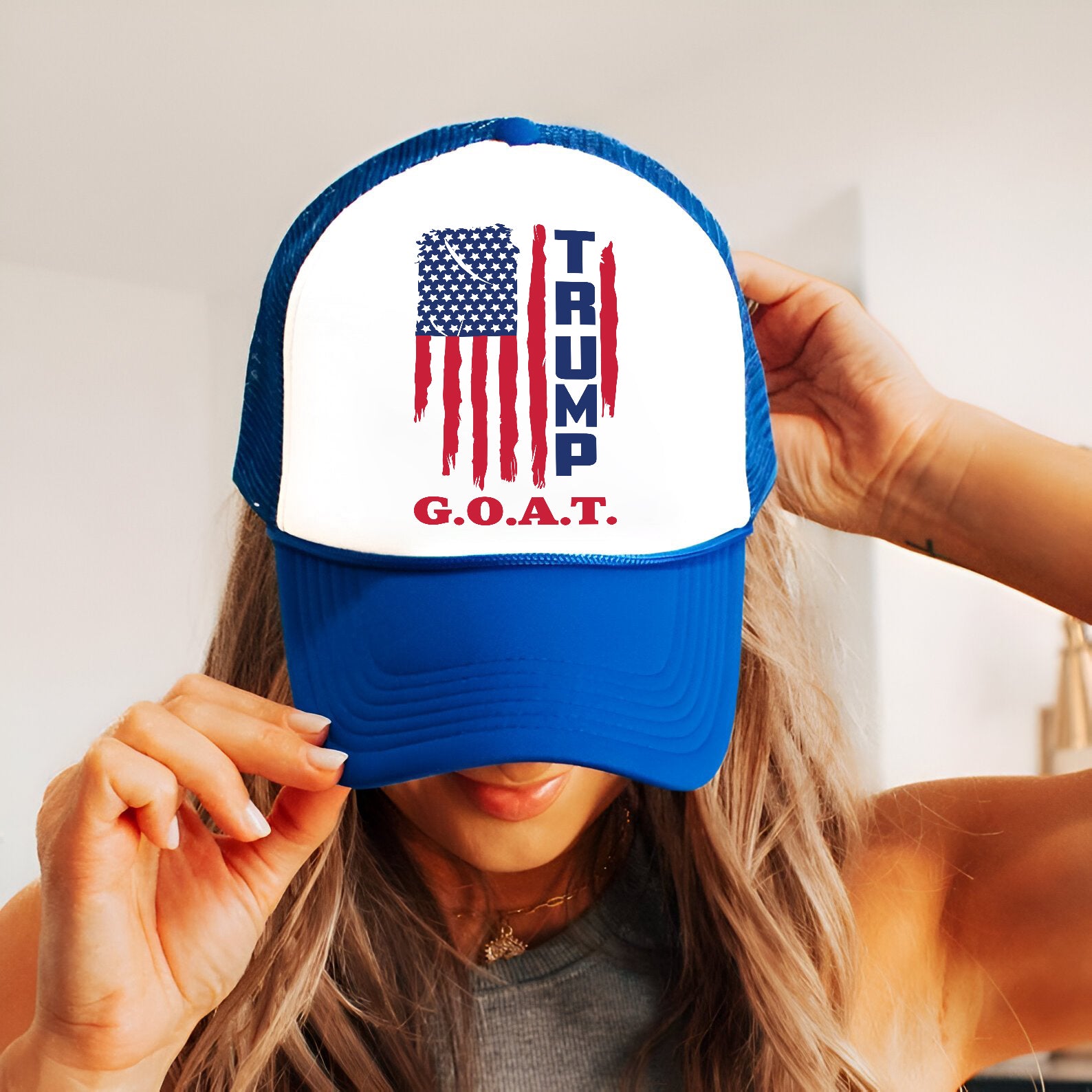 Trump Goat Embroidered Hat Trucker Hat #8 Tu4