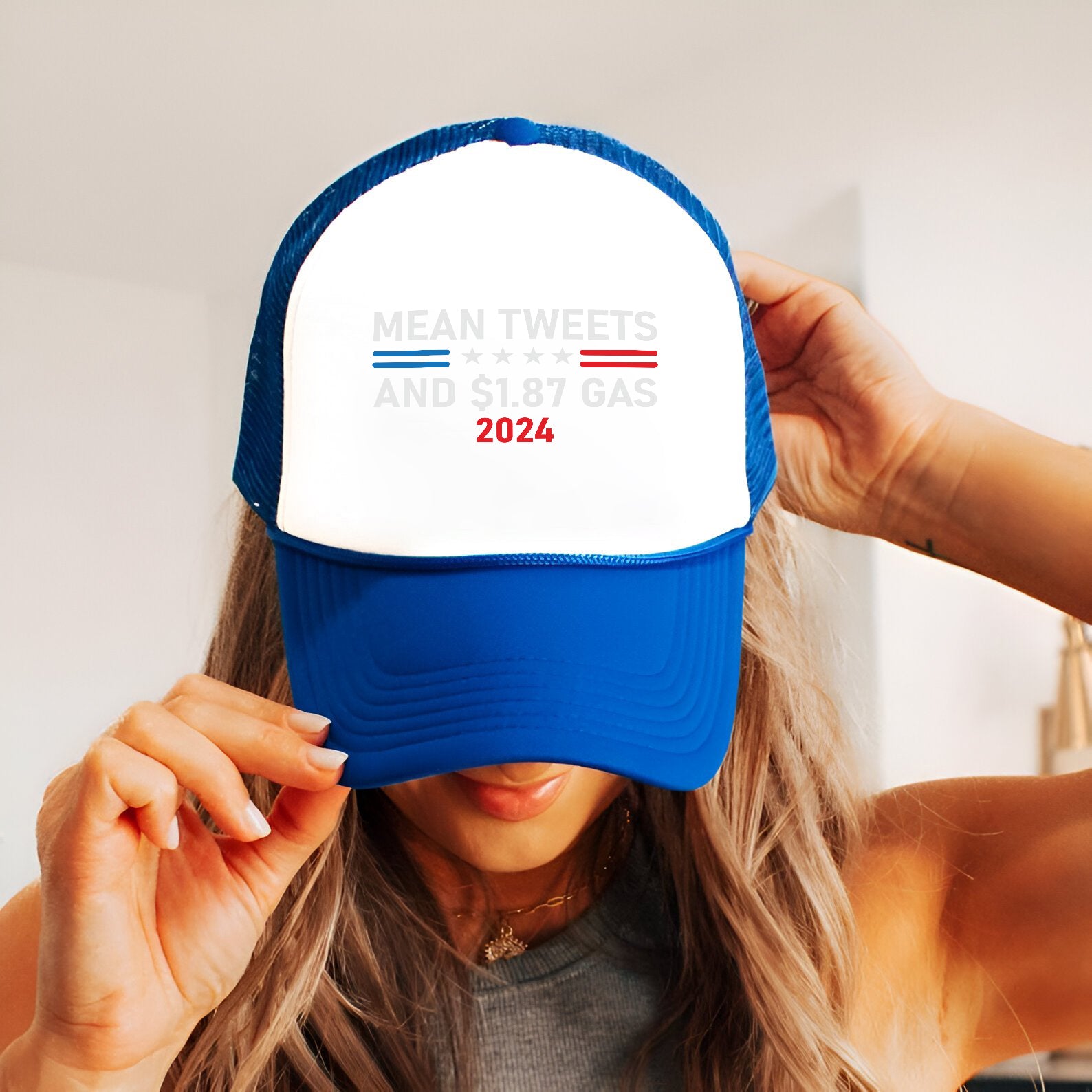 Mean Tweets 2024 Trump Embroidered Hat Trucker Hat #18 Tu4