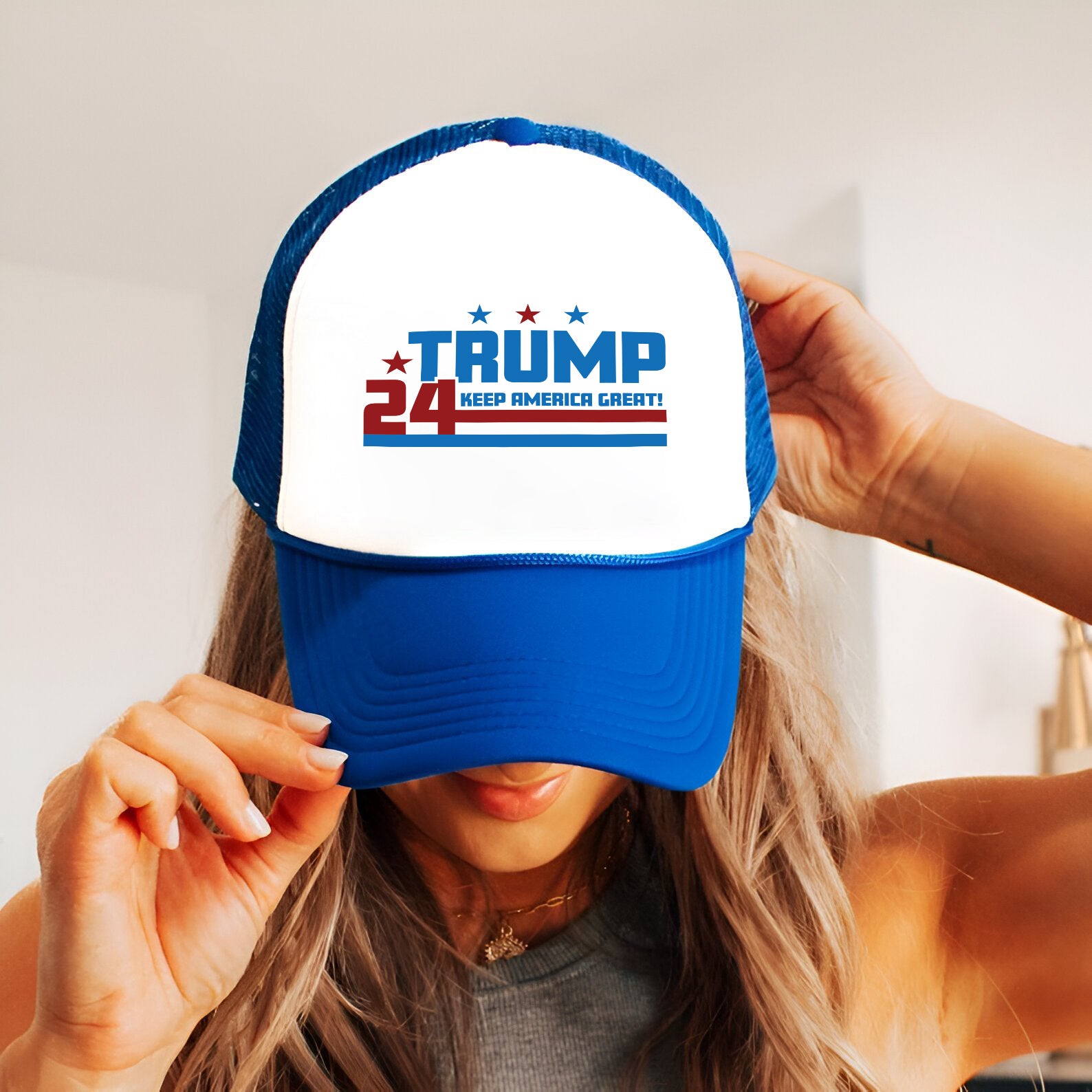 Help America 24 Trump Embroidered Hat Trucker Hat #19 Tu4