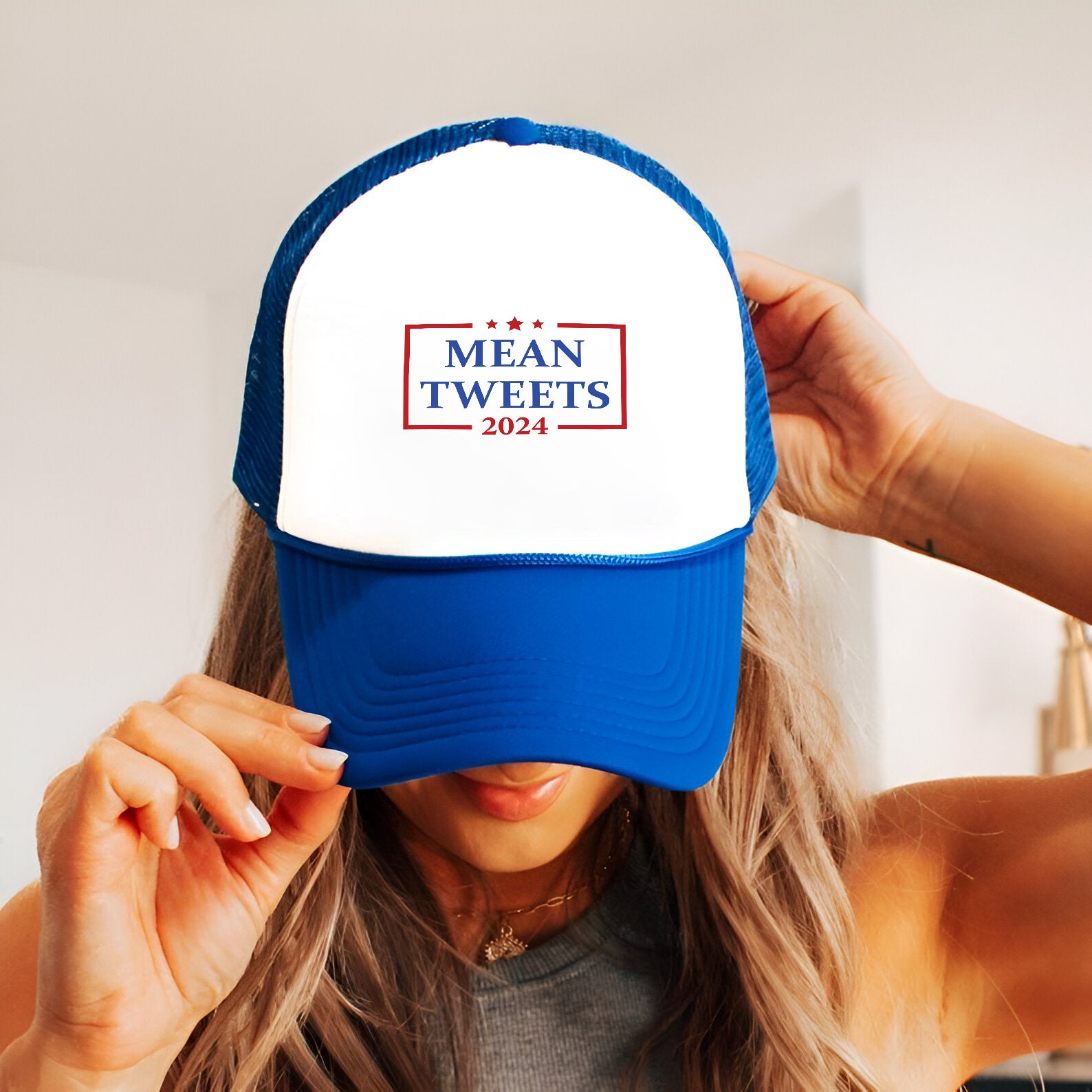 Mean Tweets 2024 Embroidered Hat Trucker Hat #23 Tu4