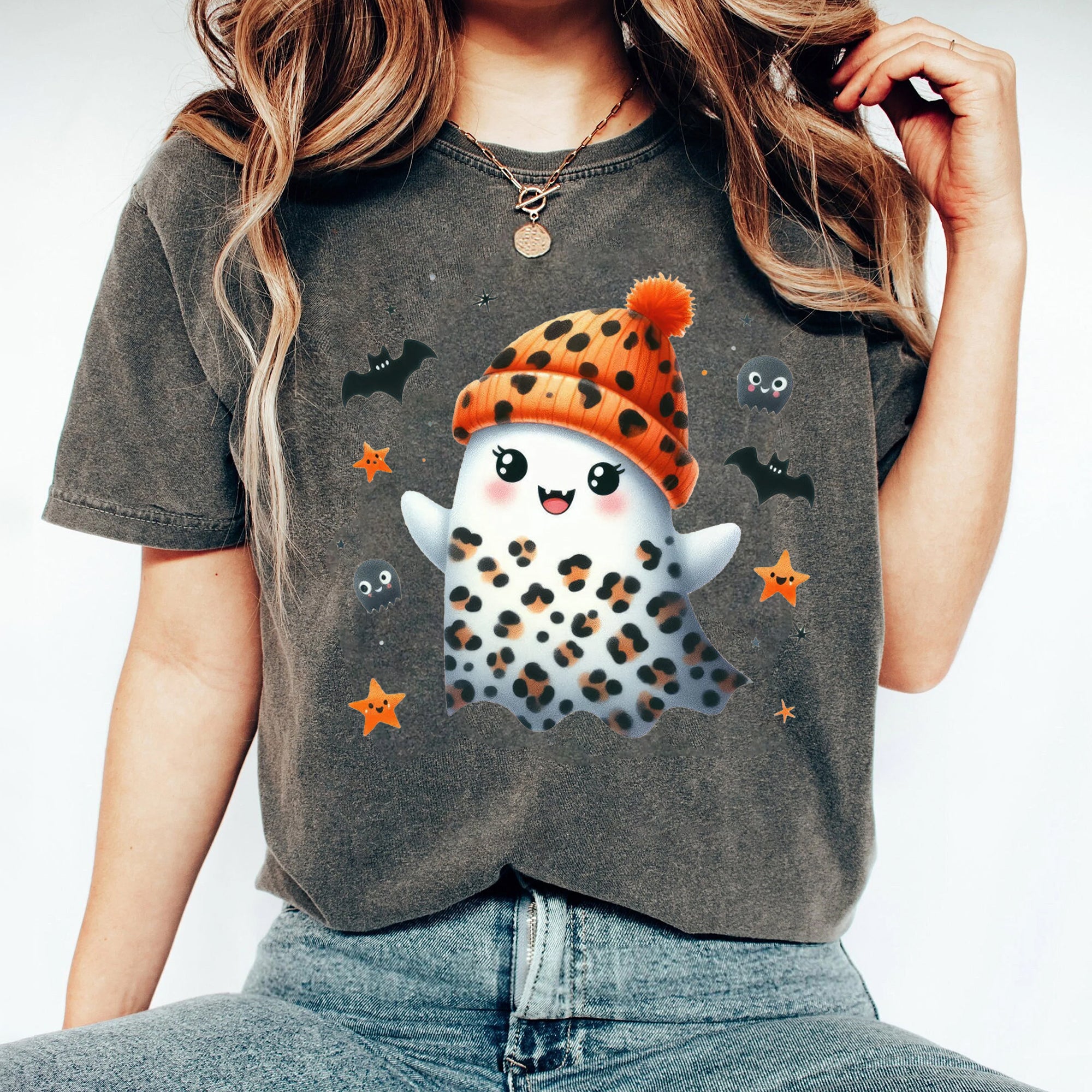 Halloween Ghost Shirt, Cute Ghost Shirt, Womens Halloween Shirt, Cute Fall Shirt, Spooky Season Shirt HW2507 03