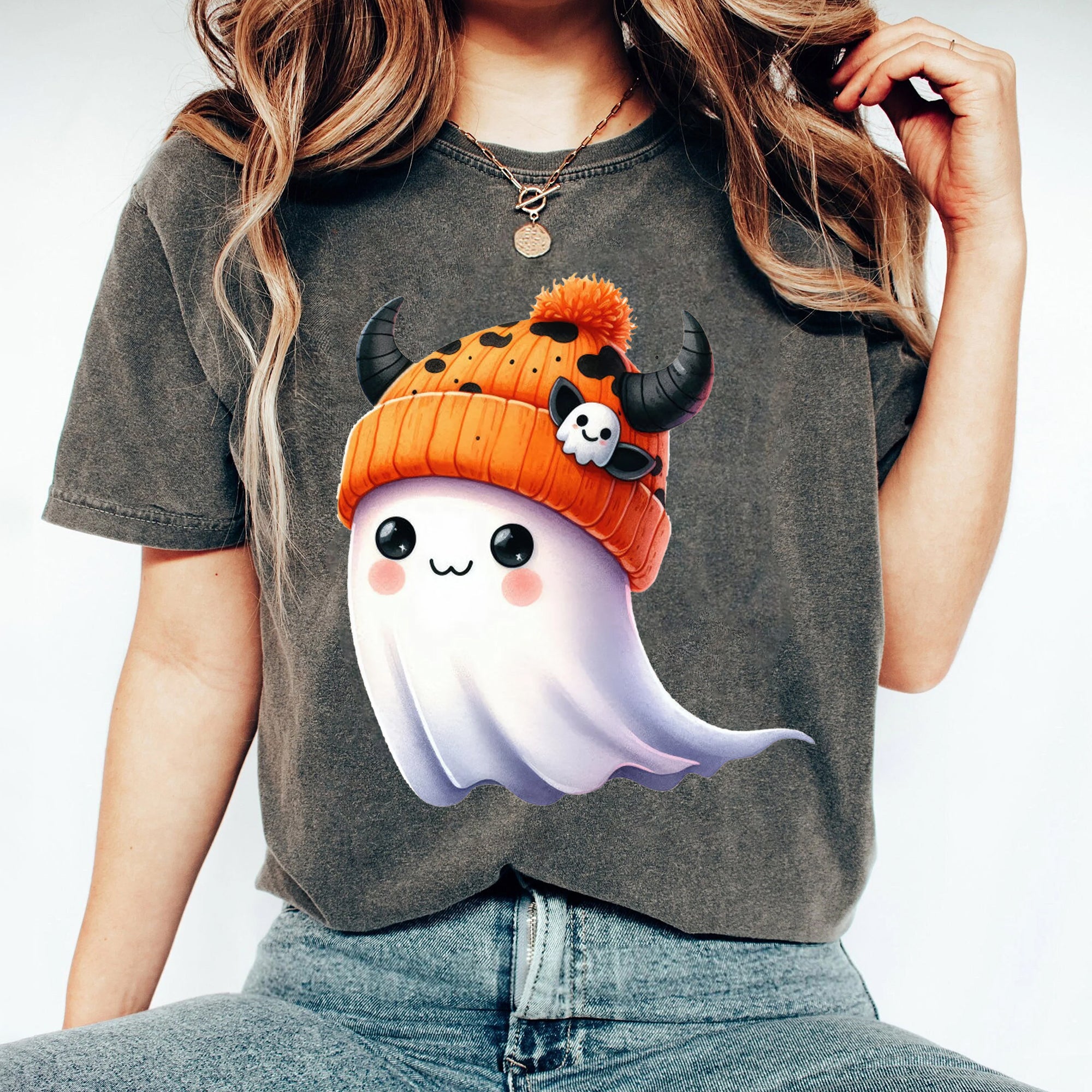 Halloween Ghost Shirt, Cute Ghost Shirt, Womens Halloween Shirt, Cute Fall Shirt, Spooky Season Shirt HW2507 17