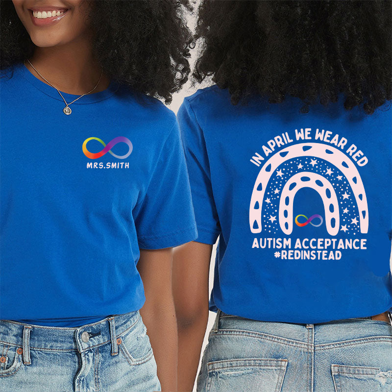 Personalized Name And Grade Pencil Cloud Icon Teacher Two Sided T-Shirt 2MAT68