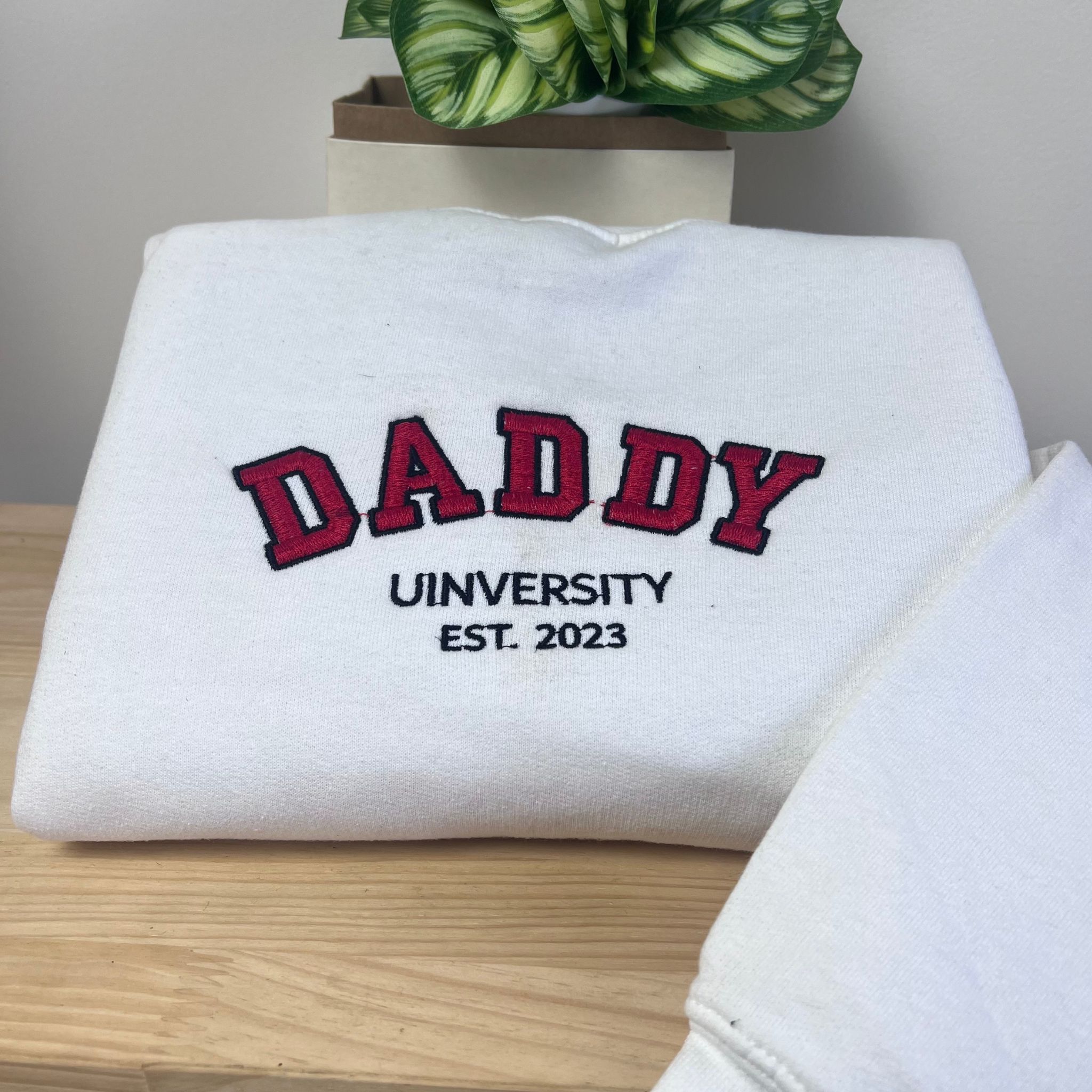 Custom Daddy Est Sweatshirt, Daddy University Embroidery Hoodie, Father's Day Gift em3