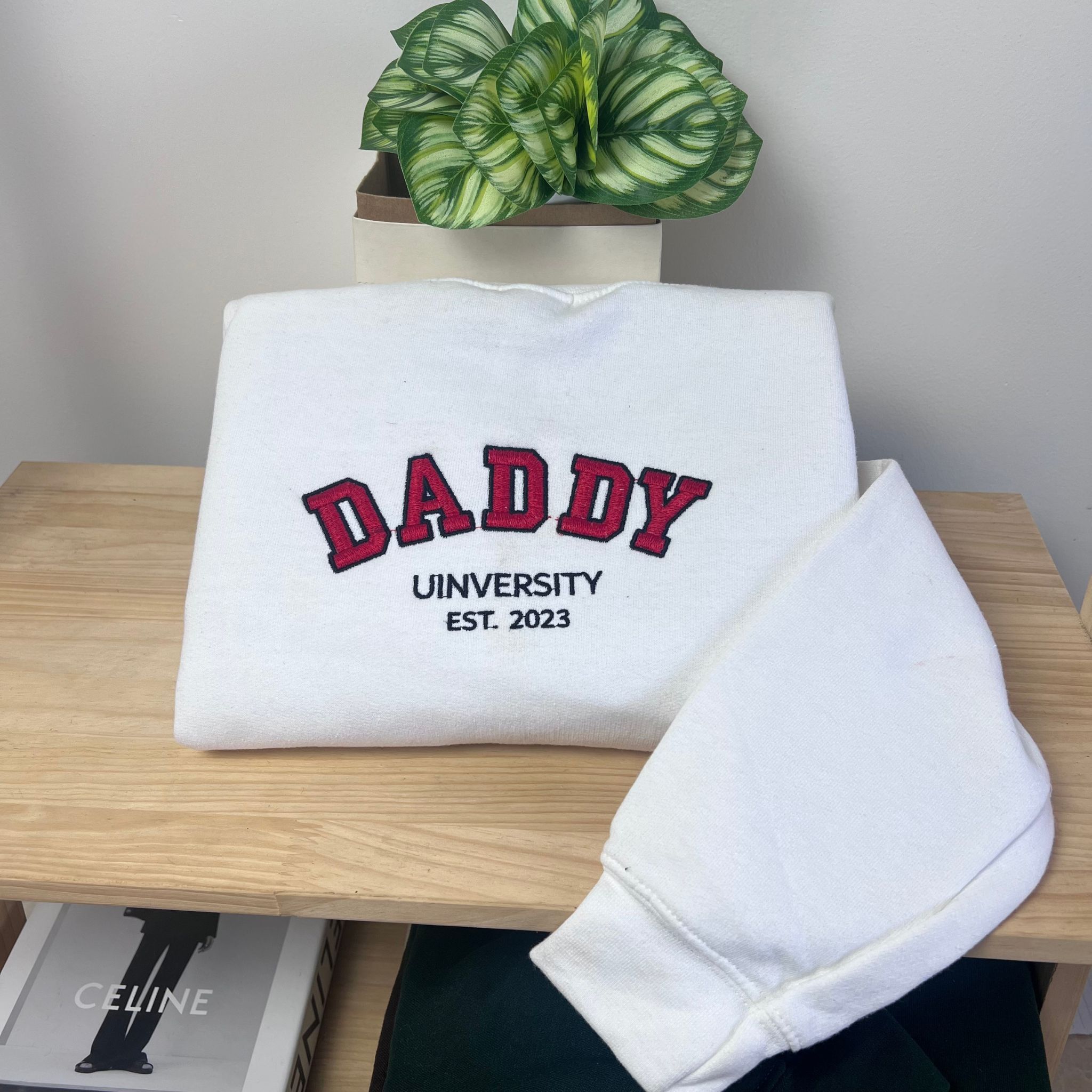 Custom Daddy Est Sweatshirt, Daddy University Embroidery Hoodie, Father's Day Gift em3