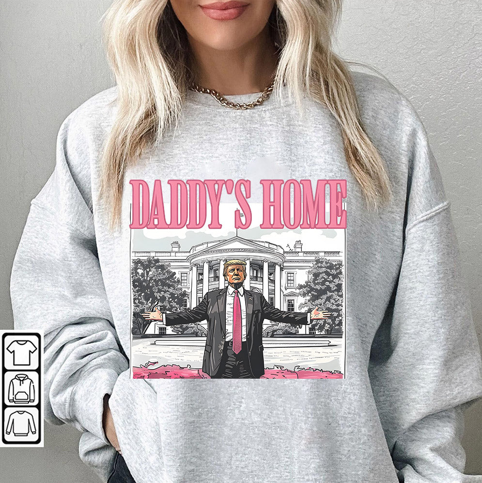 Daddys Home White House Pink Trump 2024, MAGA Supporter Election 2024 Graphic PNG, Trump Digital Download, Trump won 2024 png 47 president