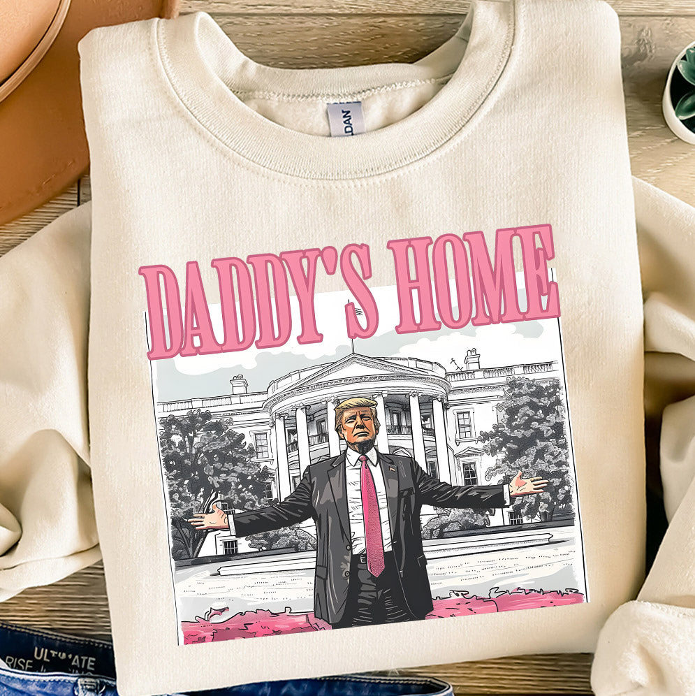 Daddys Home White House Pink Trump 2024, MAGA Supporter Election 2024 Graphic PNG, Trump Digital Download, Trump won 2024 png 47 president