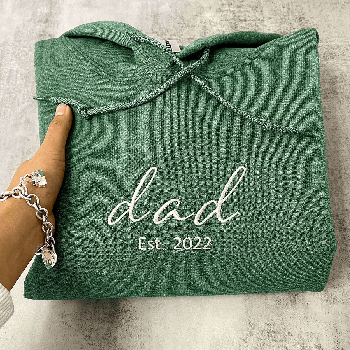 Personalized Hoodies for Dads, Godfather Hoodie or Sweatshirt with Name of Child, Dad EST 2024 Crewneck embroidered em4