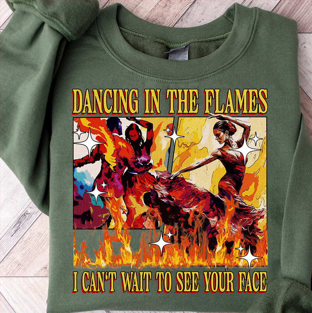 Dancing In The Flames Shirt, Retro Girl Aesthetic, After Hours Til Dawn, Music Lover Song Lyric
