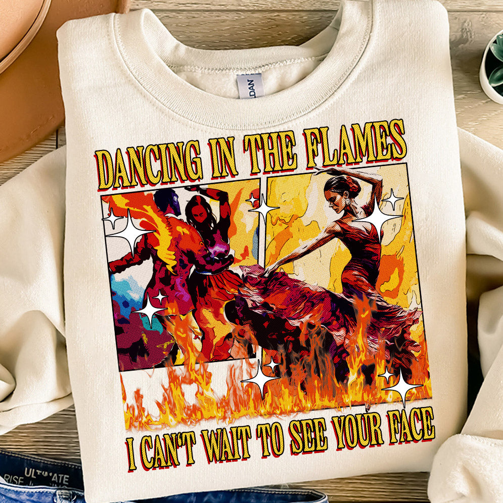 Dancing In The Flames Shirt, Retro Girl Aesthetic, After Hours Til Dawn, Music Lover Song Lyric
