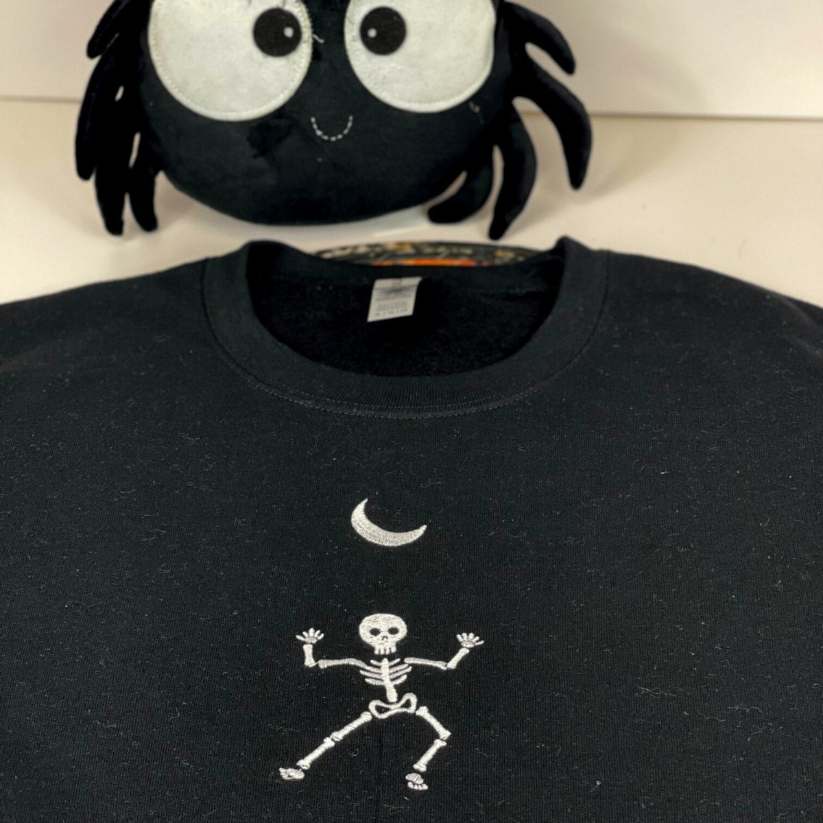 Dancing Skeleton Crewneck, Embroidered Halloween Sweatshirt, Hoodie EMHA2608