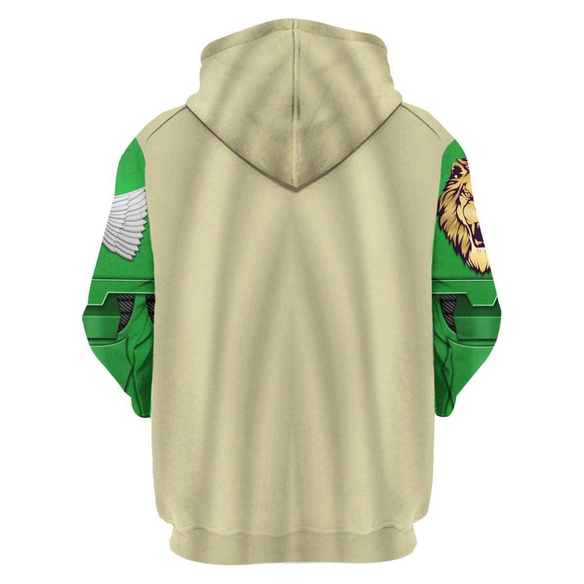 Dark Angels Captain Warhammer Costume Hoodie Jogger,Dark Angels Captain Marines Cosplay 3D Hoodie Pants, Warhammer 3D Tracksuit 