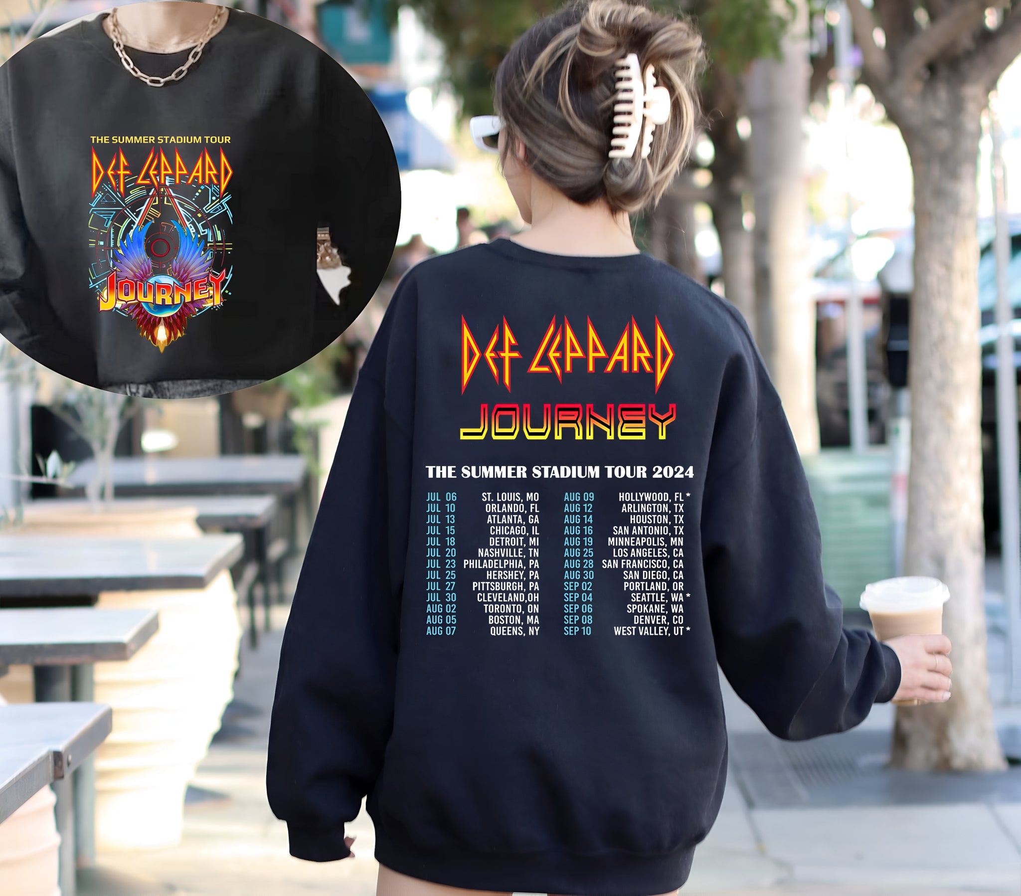 Def-Leppard And Journey Summer Stadium Tour 2024 Shirt, Journey Tour Shirt, Def Leppard Shirt, Rock Music, Def Leppard And Journey Fan Gift