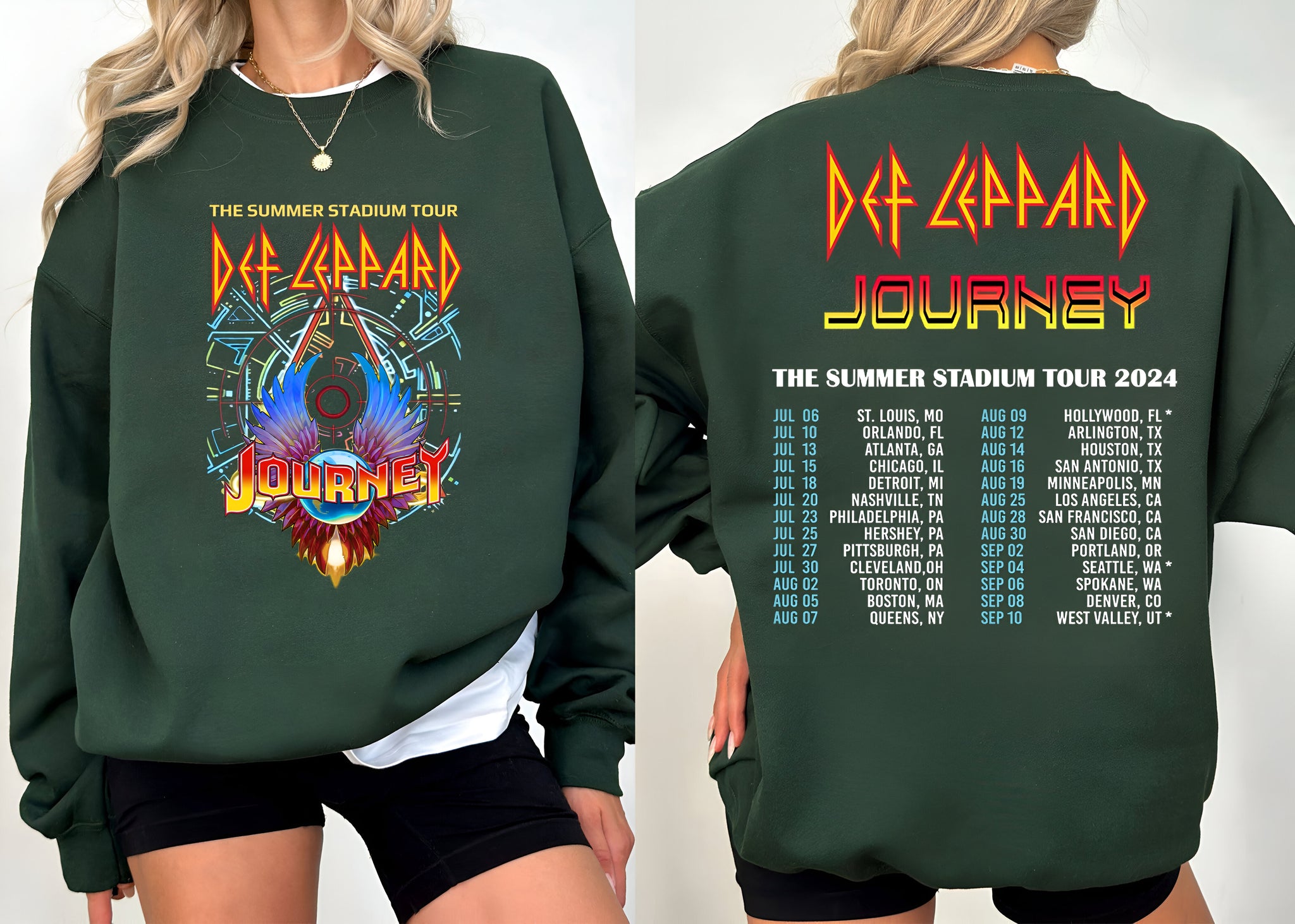 Def-Leppard And Journey Summer Stadium Tour 2024 Shirt, Journey Tour Shirt, Def Leppard Shirt, Rock Music, Def Leppard And Journey Fan Gift