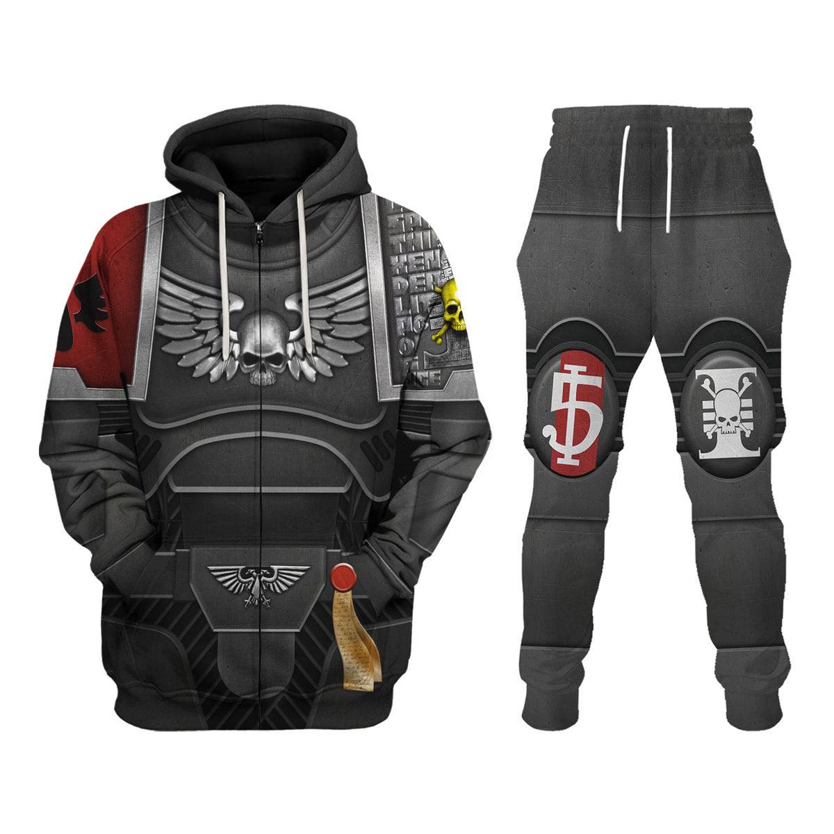 Deatwatch Blood Angels Warhammer Costume Hoodie Jogger,Deatwatch Blood Angels Space Marines Cosplay 3D Hoodie Pants, Warhammer 3D Tracksuit, Warhammer Game Outfit TQT1