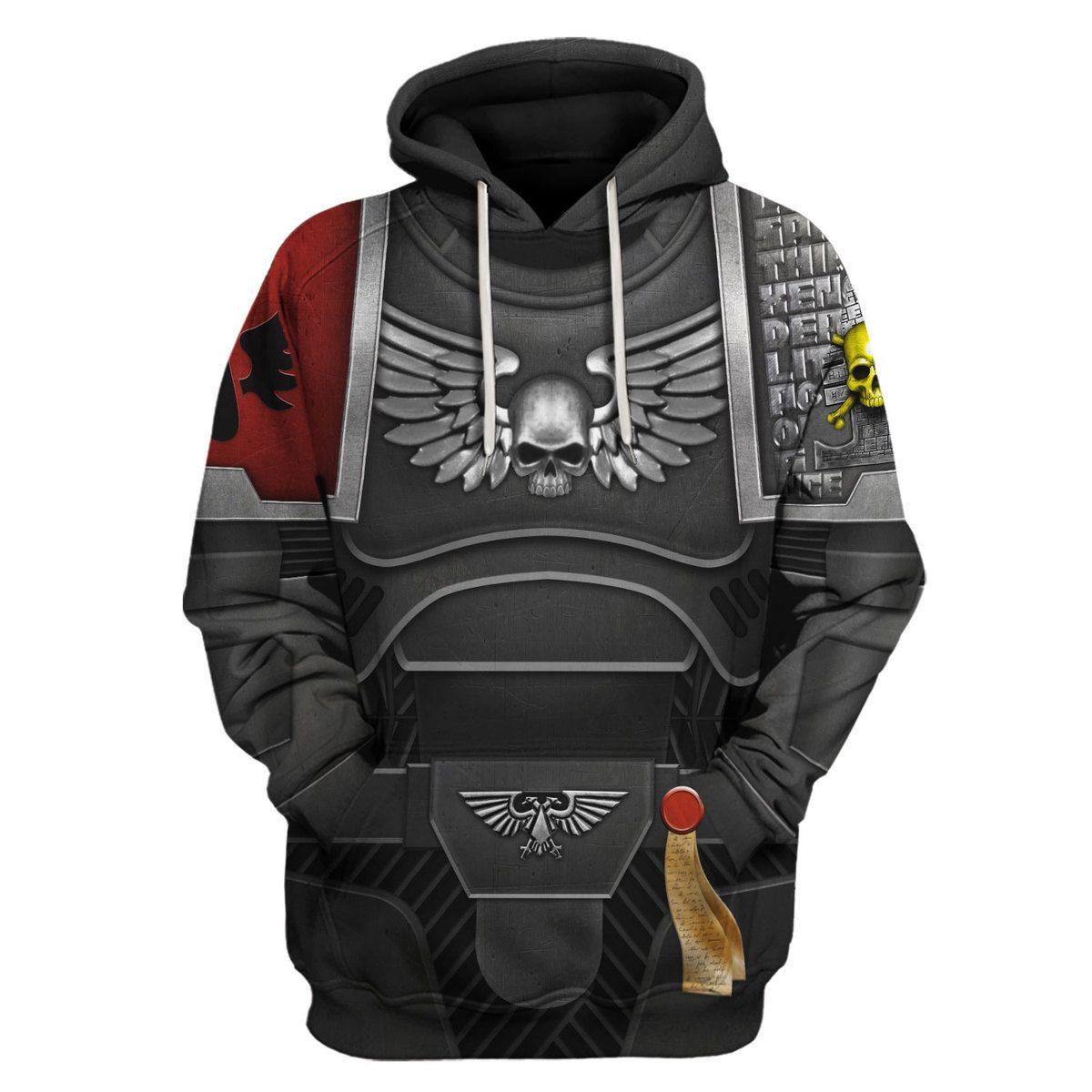 Deatwatch Blood Angels Warhammer Costume Hoodie Jogger,Deatwatch Blood Angels Space Marines Cosplay 3D Hoodie Pants, Warhammer 3D Tracksuit, Warhammer Game Outfit TQT1