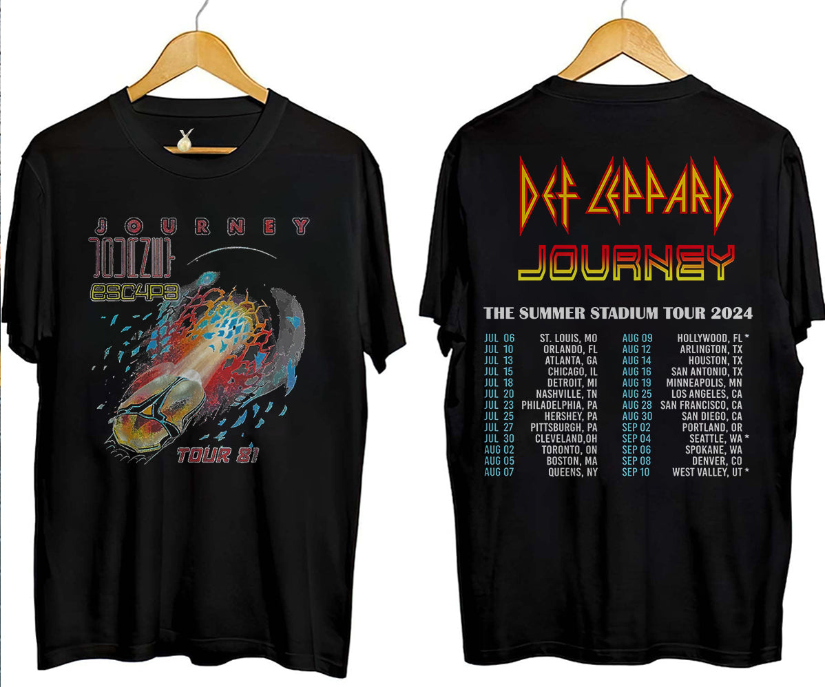Def-Leppard And Journey Summer Stadium Tour 2024 Shirt, Journey Tour Shirt, Def Leppard Shirt, Rock Music V2, Def Leppard And Journey Fan Gift