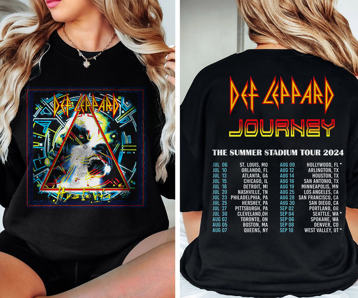 Def-Leppard And Journey Summer Stadium Tour 2024 Shirt, Journey Tour Shirt, Def Leppard Shirt, Rock Music V3, Def Leppard And Journey Fan Gift
