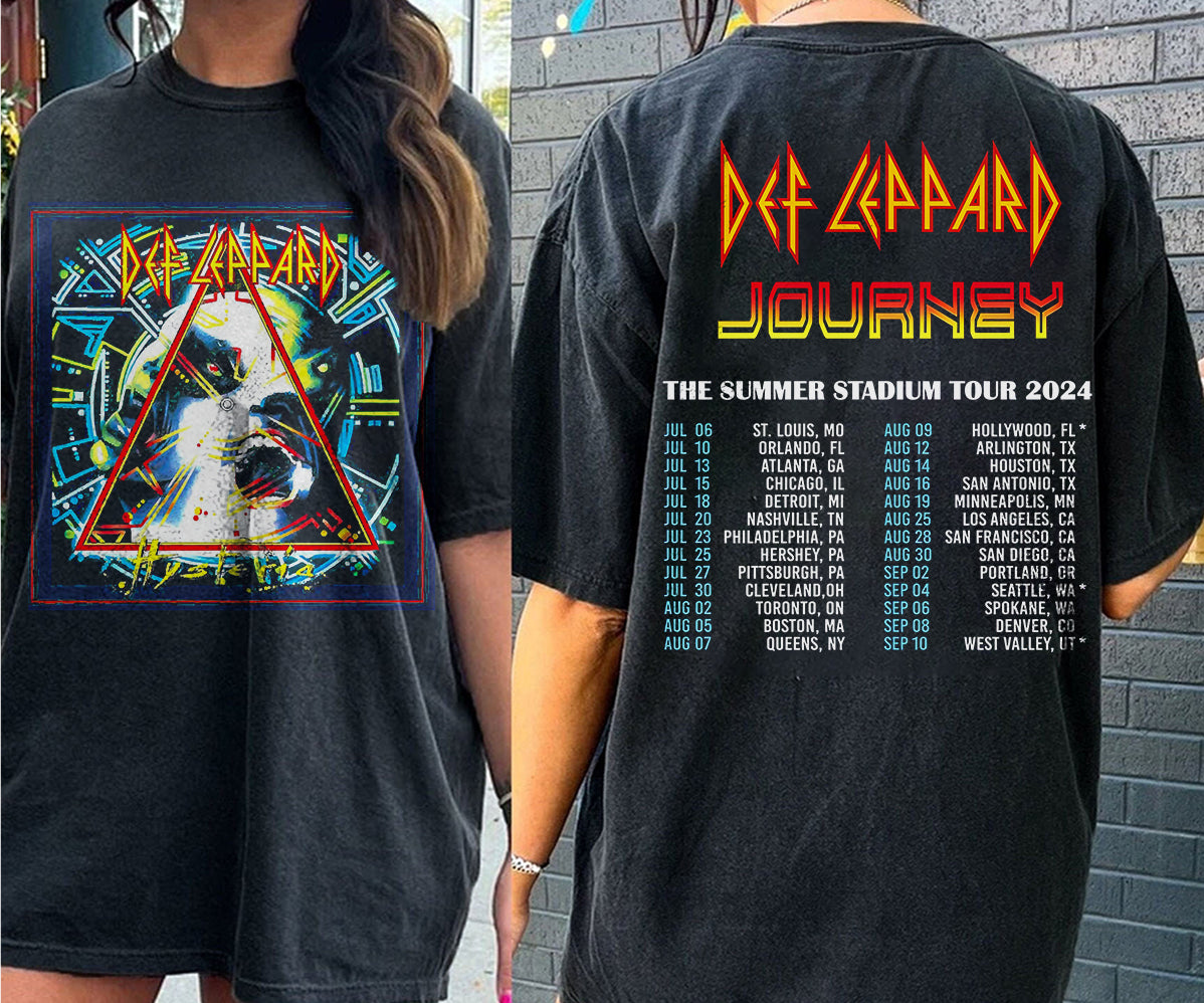 Def-Leppard And Journey Summer Stadium Tour 2024 Shirt, Journey Tour Shirt, Def Leppard Shirt, Rock Music V3, Def Leppard And Journey Fan Gift