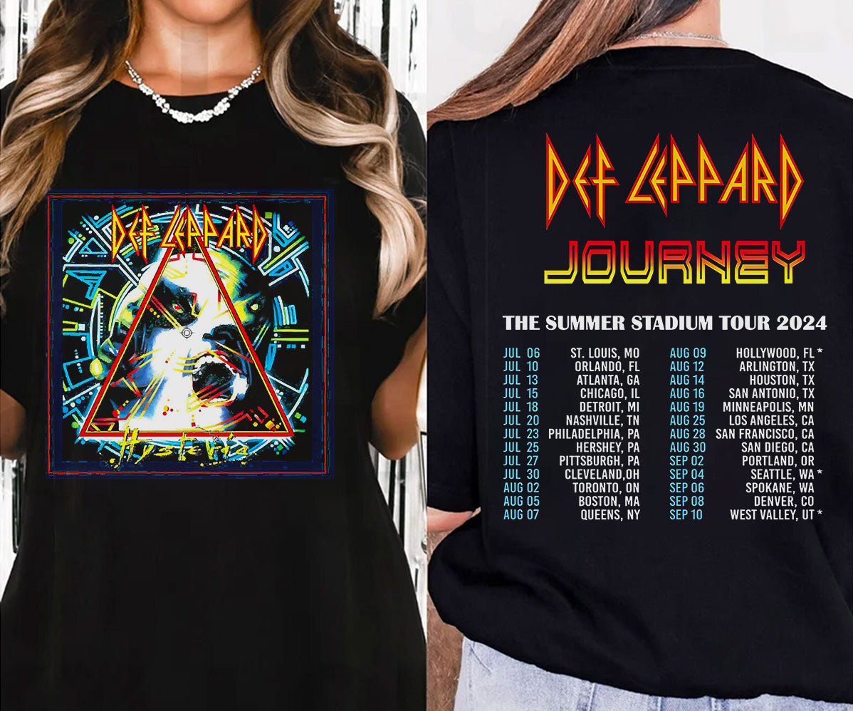 Def-Leppard And Journey Summer Stadium Tour 2024 Shirt, Journey Tour Shirt, Def Leppard Shirt, Rock Music V3, Def Leppard And Journey Fan Gift